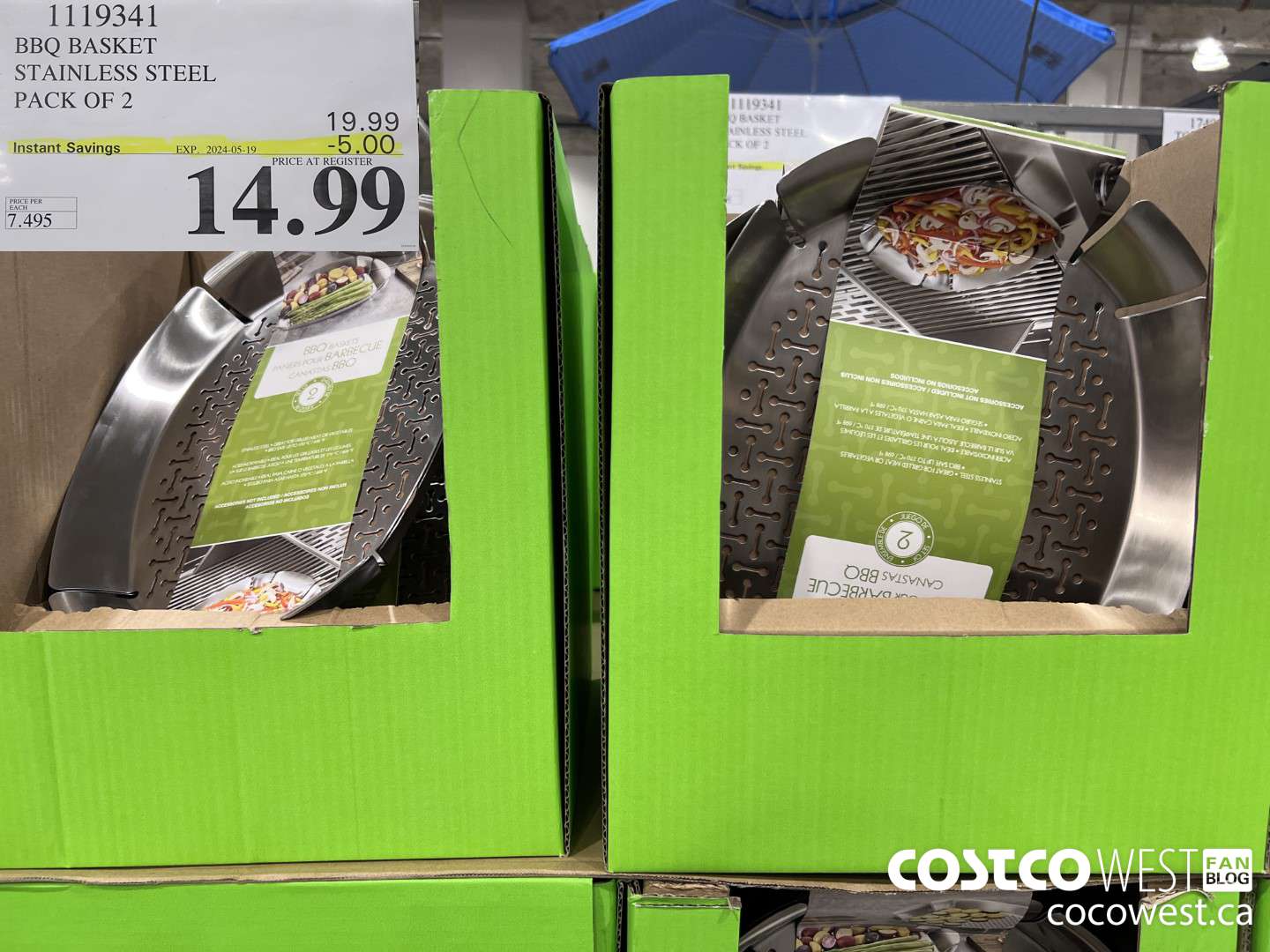 1119341 STAINLESS STEEL BBQ BASKET PACK OF 2 ($5.00 INSTANT SAVINGS EXPIRES ON 2024-05-19) $14.99