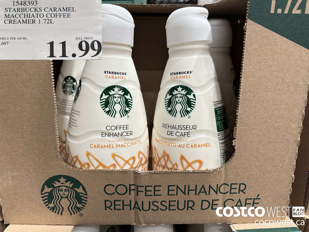 1548393 STARBUCKS CARAMEL MACCHIATO COFFEE CREAMER 1.72L $11.99