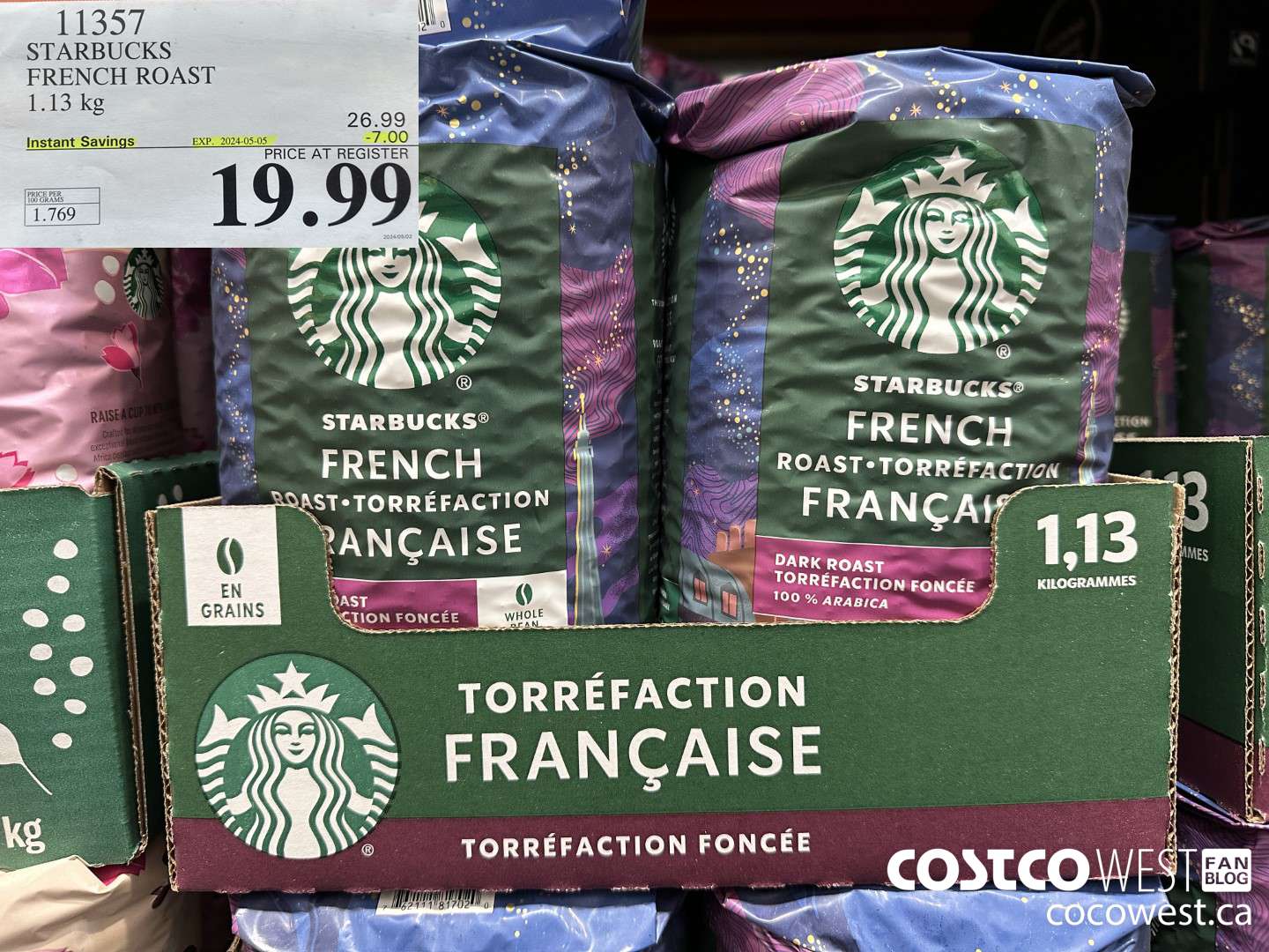 11357 STARBUCKS FRENCH ROAST 1.13KG ($7.00 INSTANT SAVINGS EXPIRES ON 2024-05-05) $19.99