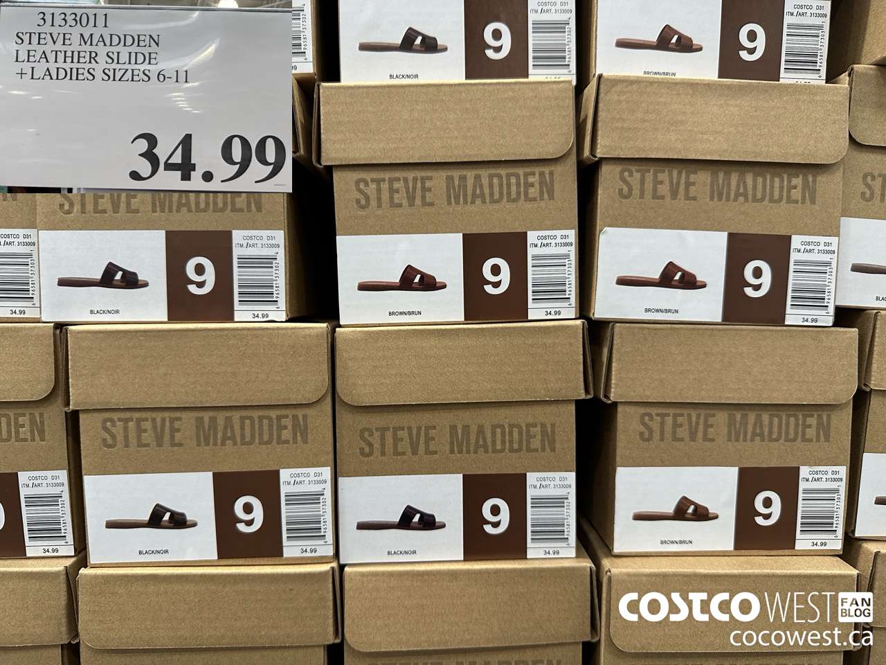 3133011 STEVE MADDEN LEATHER SLIDE LADIES SIZES 6-11 $34.99