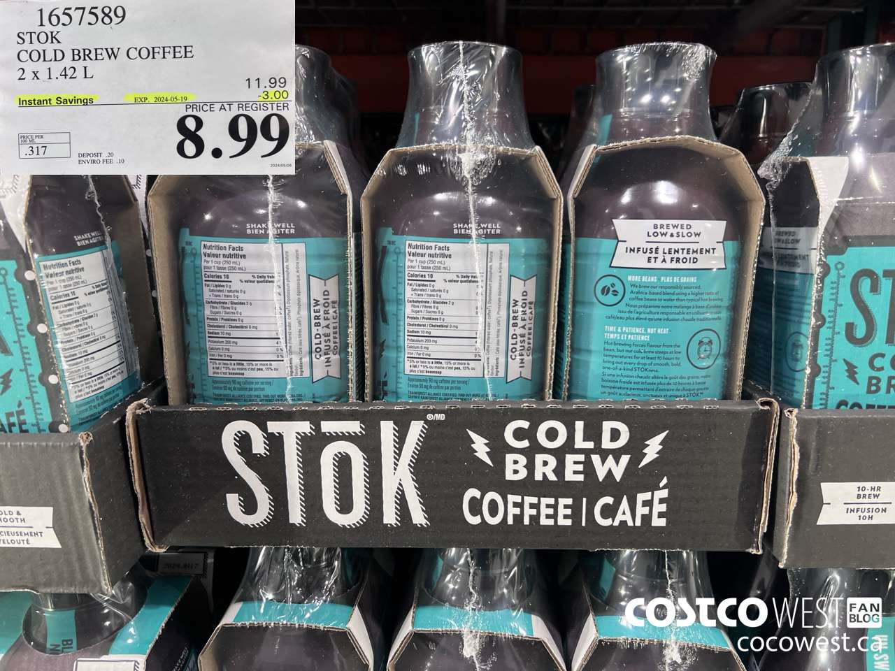 1657589 STOK COLD BREW COFFEE 2 X 1.42 L ($3.00 INSTANT SAVINGS EXPIRES ON 2024-05-19) $8.99