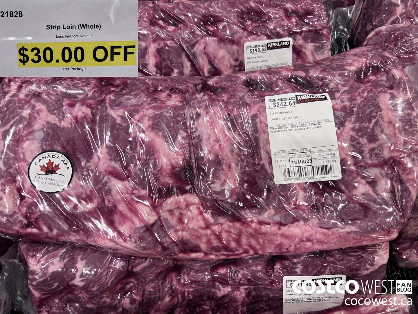 21828 STRIP LOIN (WHOLE) ($30.00 INSTANT SAVINGS)