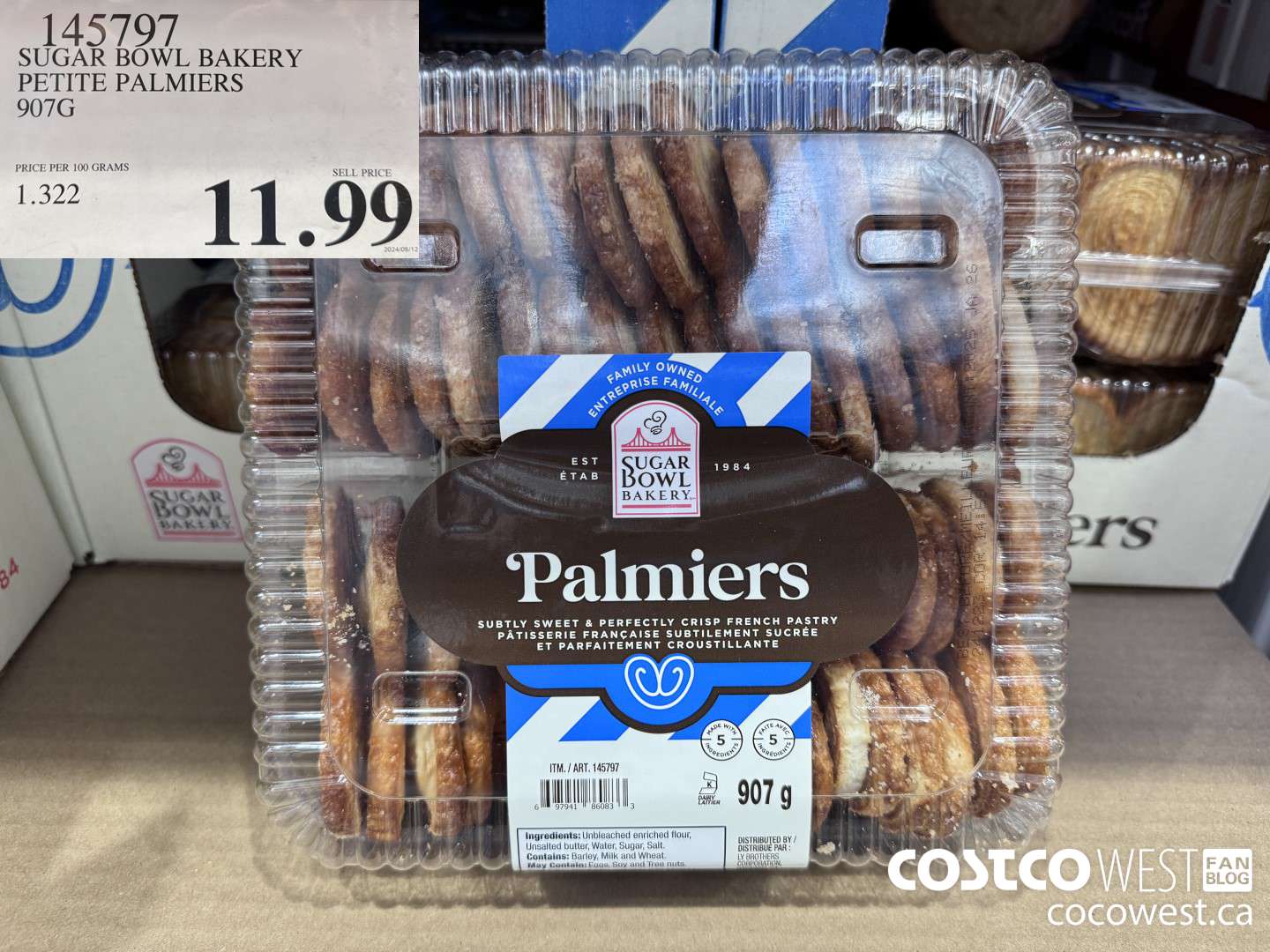 145797 SUGAR BOWL BAKERY PETITE PALMIERS 907G $11.99