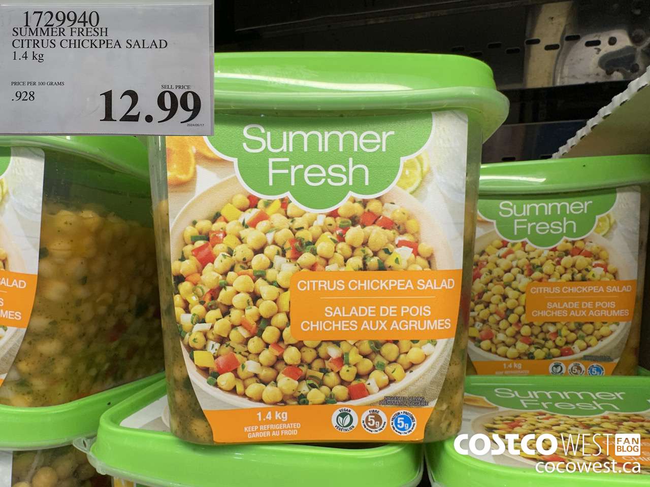 1729940 SUMMER FRESH CITRUS CHICKPEA SALAD 1.4 KG $12.99