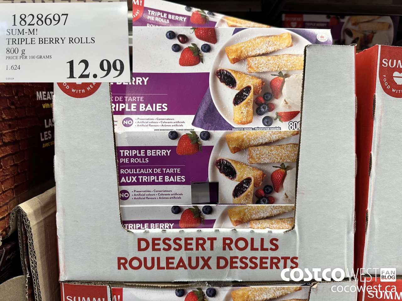 1828697 SUM-M! TRIPLE BERRY ROLLS 800 G $12.99