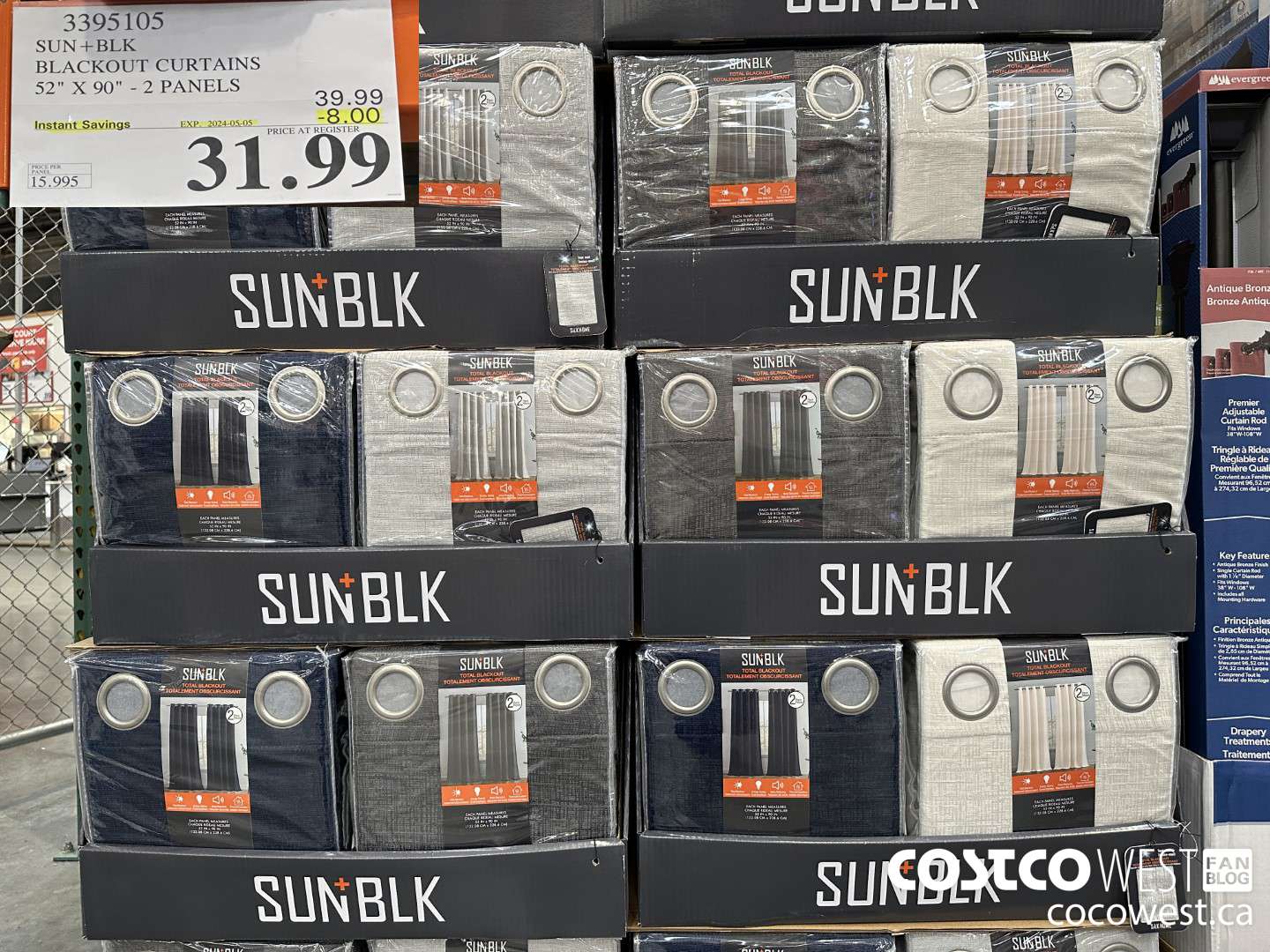 3395105 SUN+BLK BLACKOUT CURTAINS 52