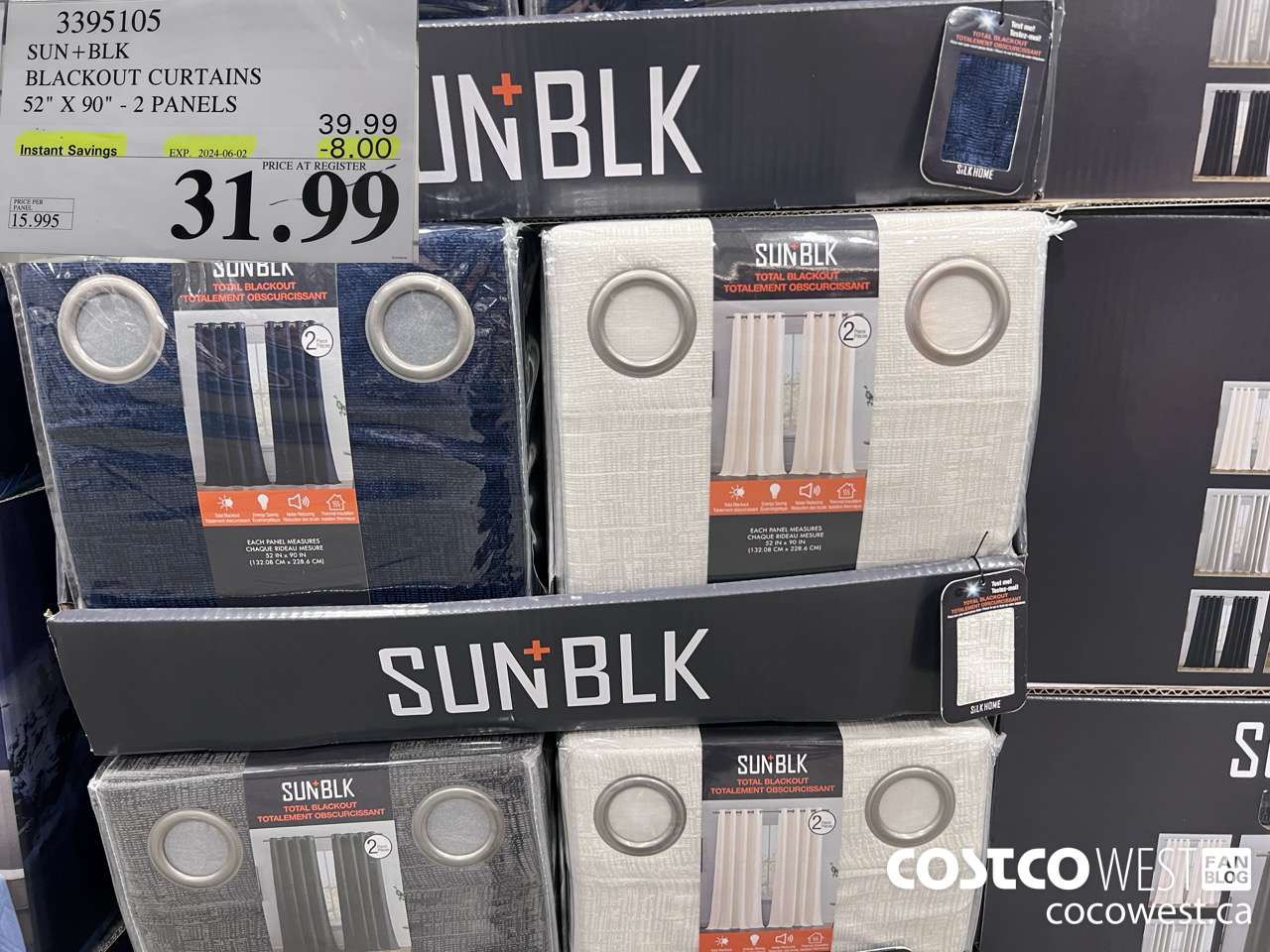 3395105 SUN+BLK BLACKOUT CURTAINS 52