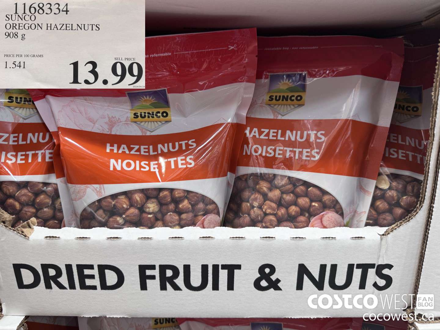 1168334 SUNCO OREGON HAZELNUTS 908 g $13.99
