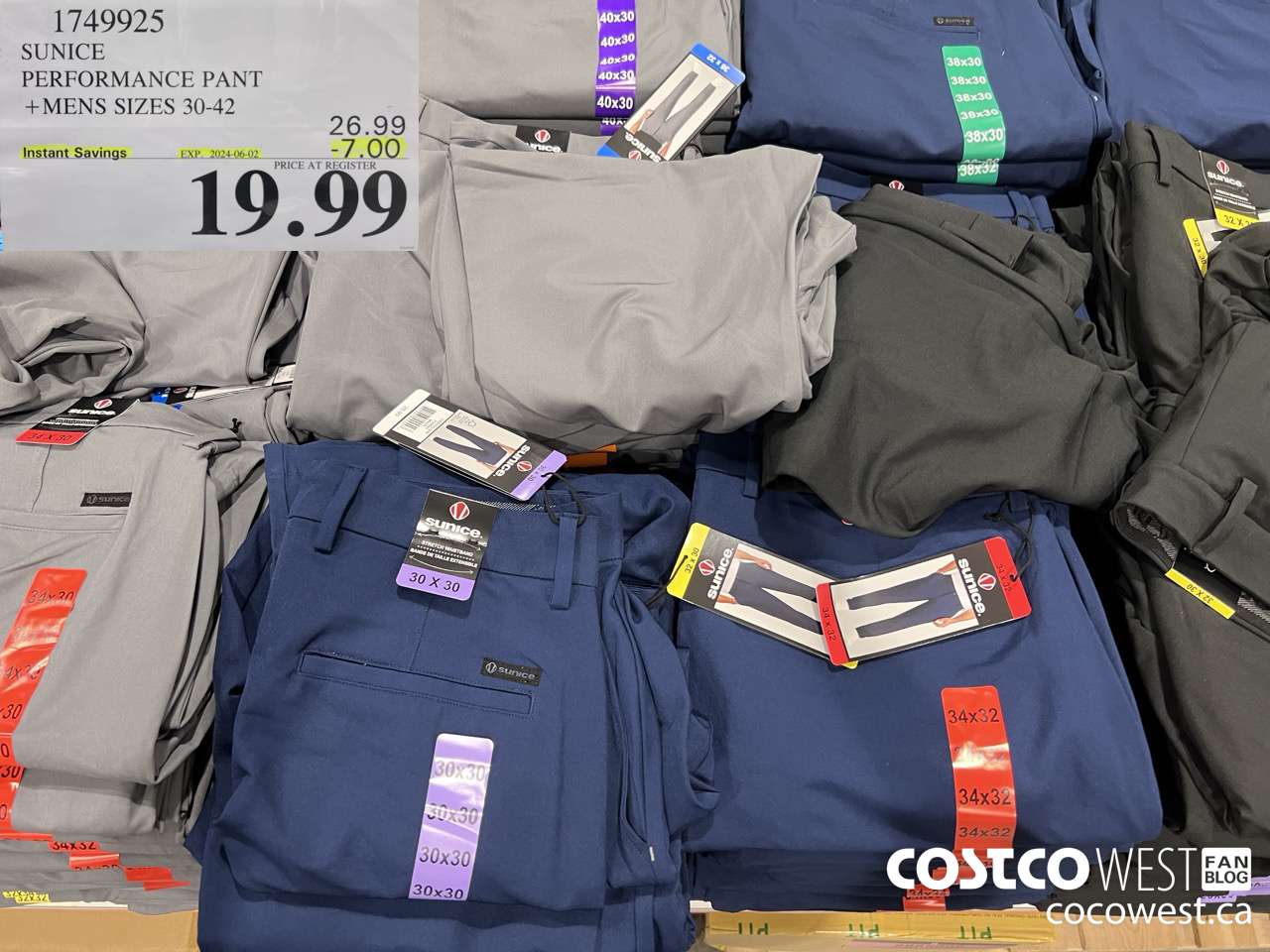 1749925 SUNICE PERFORMANCE PANT MENS SIZES 30-42 ($7.00 INSTANT SAVINGS EXPIRES ON 2024-06-02) $19.99