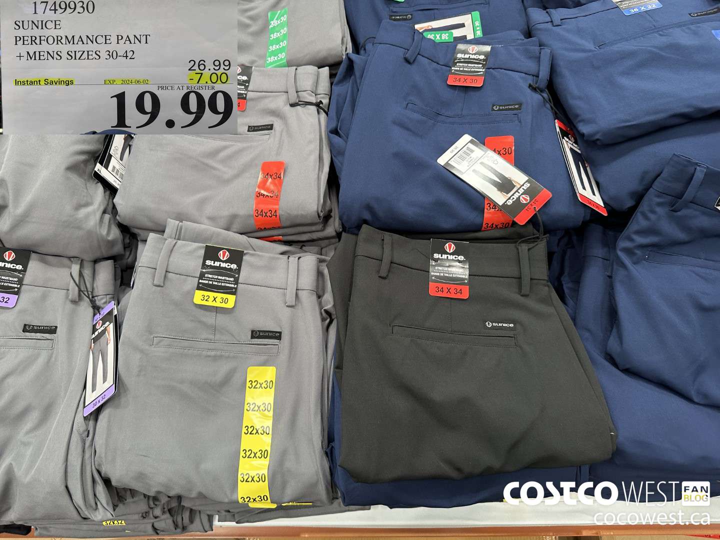 1749930 SUNICE PERFORMANCE PANT MENS SIZES 30-42 ($7.00 INSTANT SAVINGS EXPIRES ON 2024-06-02) $19.99