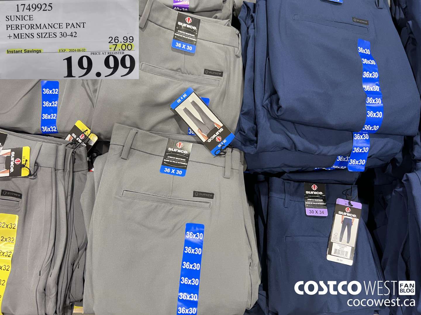 1749925 SUNICE PERFORMANCE PANT MENS SIZES 30-42 ($7.00 INSTANT SAVINGS EXPIRES ON 2024-06-02) $19.99