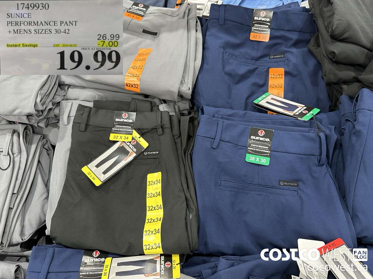 1749930 SUNICE PERFORMANCE PANT MENS SIZES 30-42 ($7.00 INSTANT SAVINGS EXPIRES ON 2024-06-02) $19.99