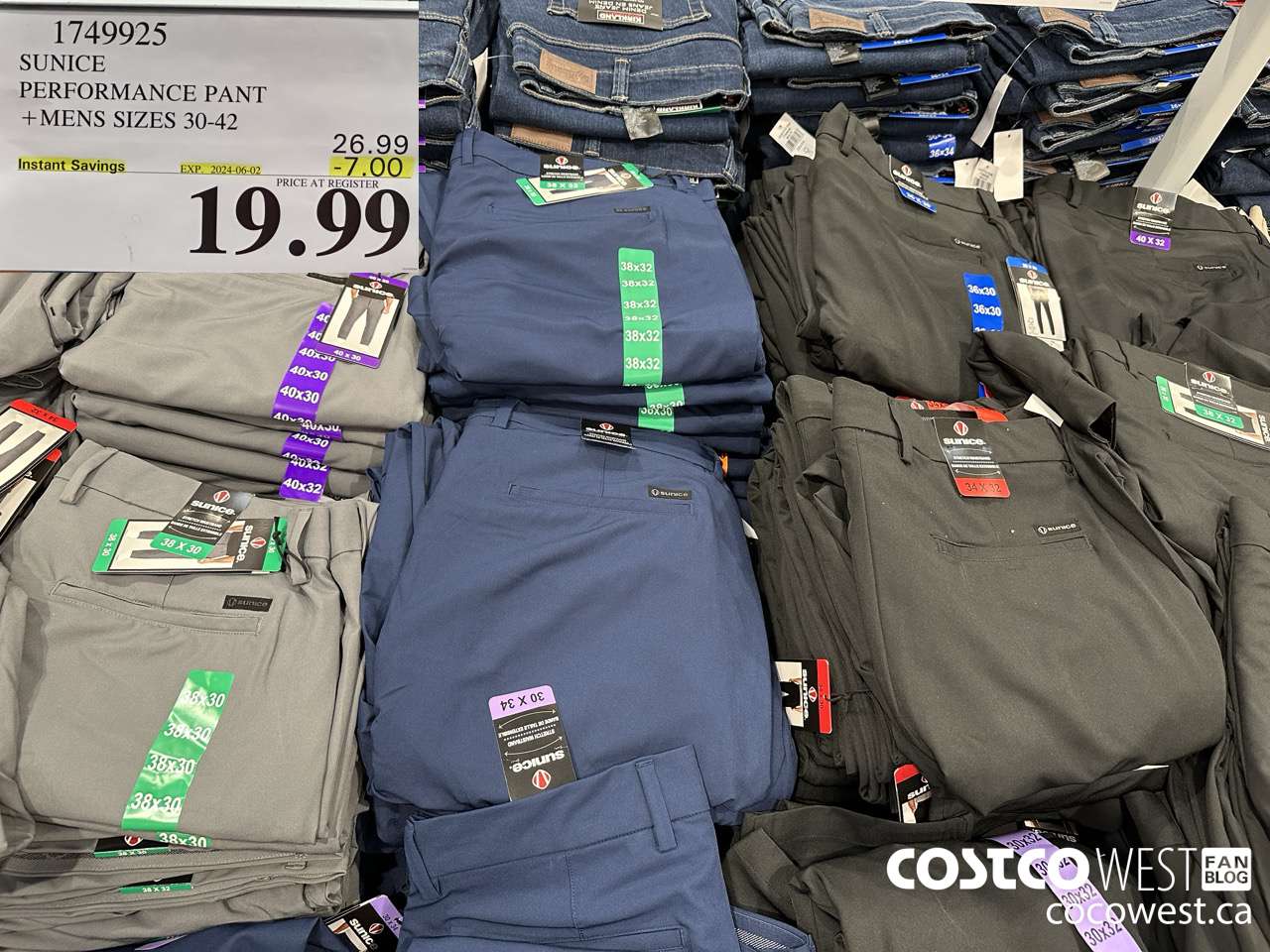 1749925 SUNICE PERFORMANCE PANT MENS SIZES 30-42 ($7.00 INSTANT SAVINGS EXPIRES ON 2024-06-02) $19.99