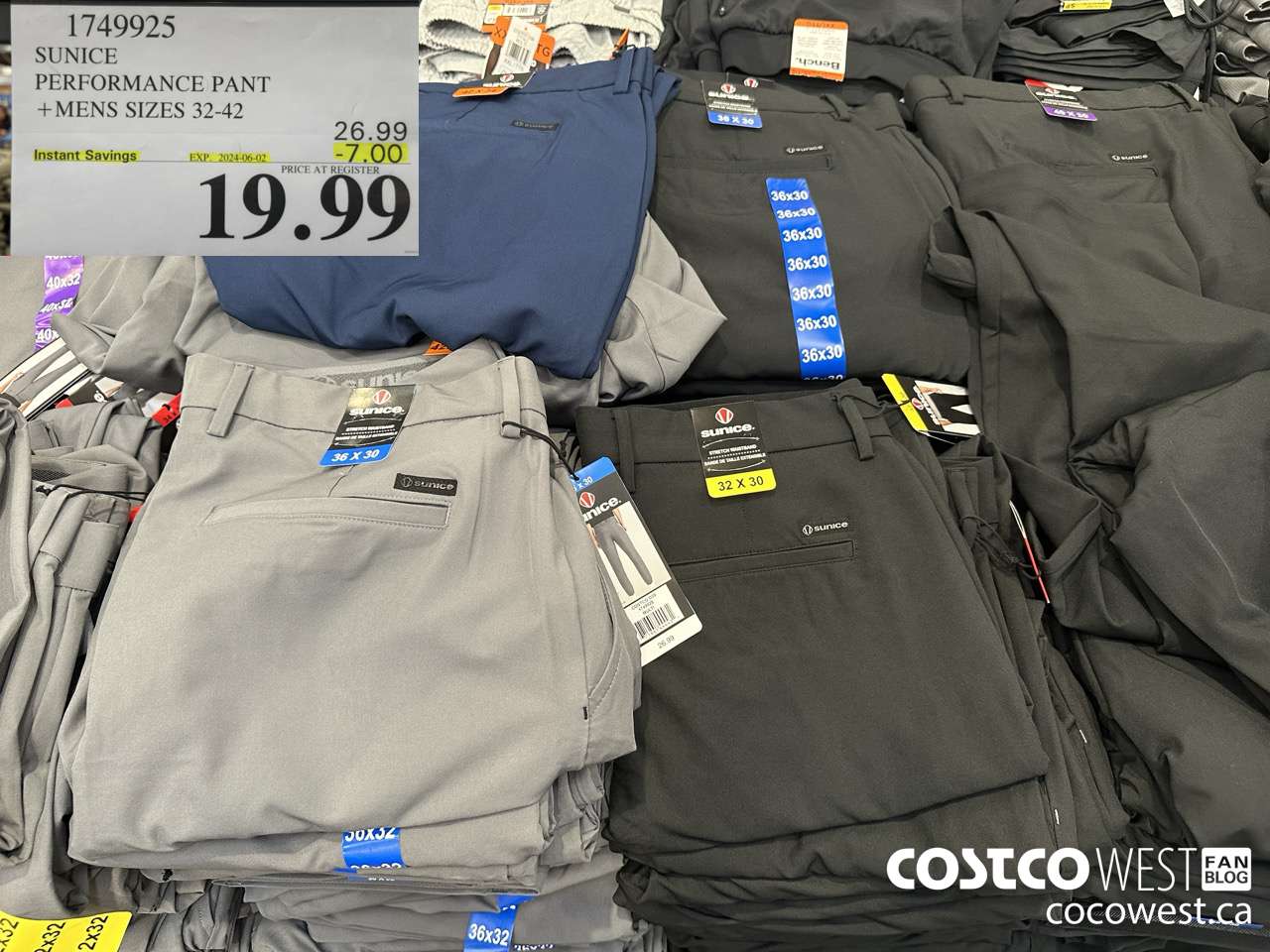 1749925 SUNICE PERFORMANCE PANT MENS SIZES 32-42 ($7.00 INSTANT SAVINGS EXPIRES ON 2024-06-02) $19.99