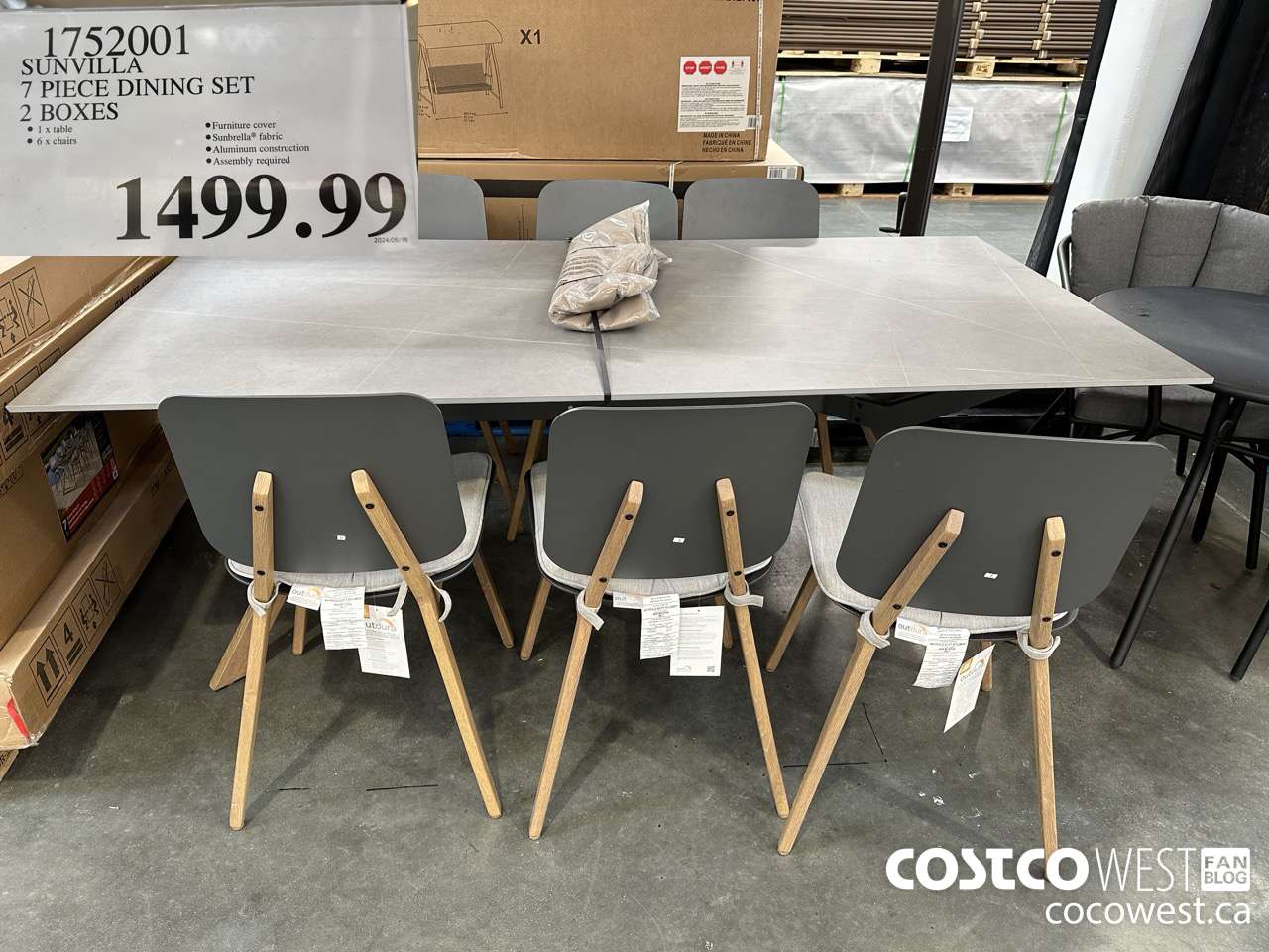 1752001 SUNVILLA 7 PIECE DINING SET 2 BOXES $1499.99