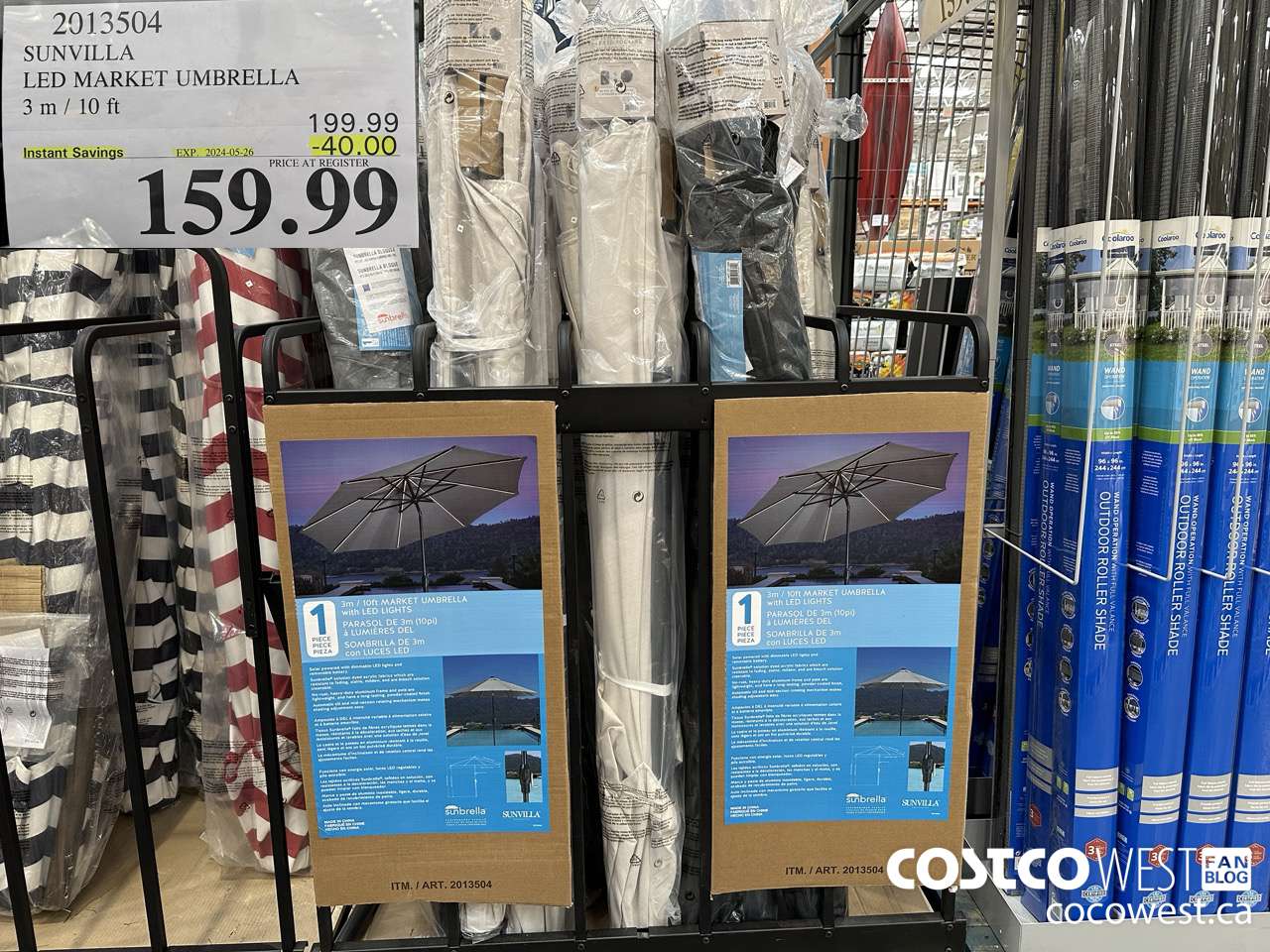 2013504 SUNVILLA LED MARKET UMBRELLA 3M / 10FT ($40.00 INSTANT SAVINGS EXPIRES ON 2024-05-26) $159.99