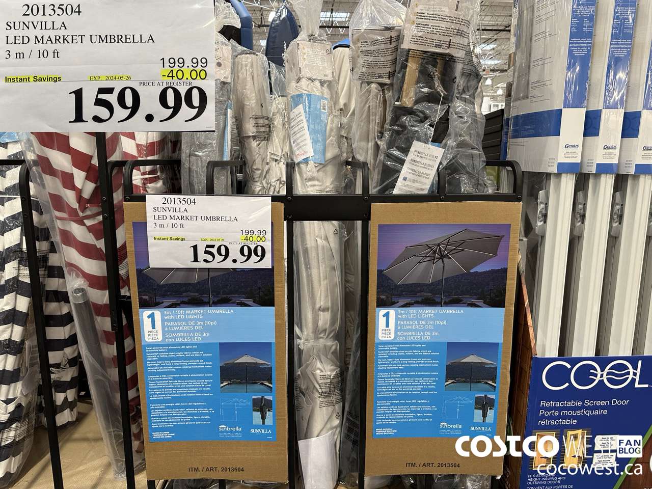 2013504 SUNVILLA LED MARKET UMBRELLA 3M / 10FT ($40.00 INSTANT SAVINGS EXPIRES ON 2024-05-26) $159.99