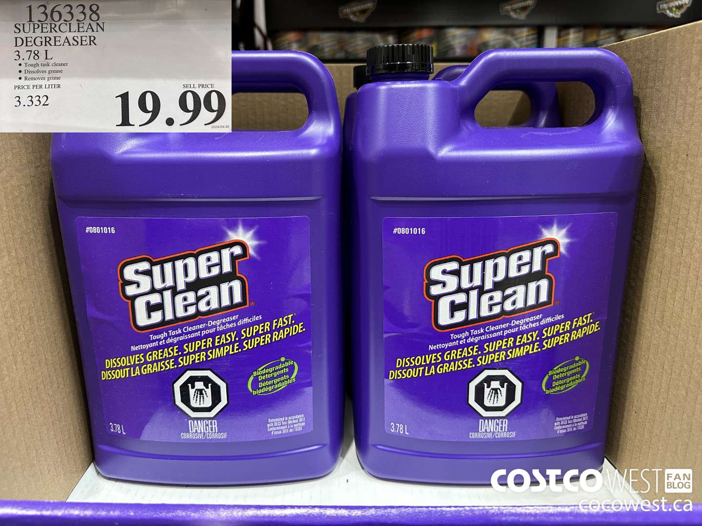 136338 SUPERCLEAN DEGREASER 3.78L $19.99