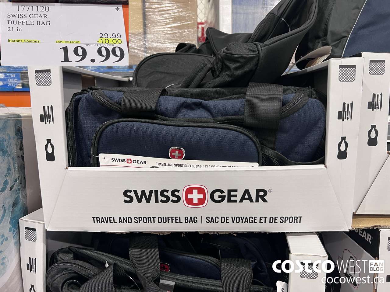 1771120 SWISS GEAR DUFFLE BAG 21 IN ($10.00 INSTANT SAVINGS EXPIRES ON 2024-06-02) $19.99