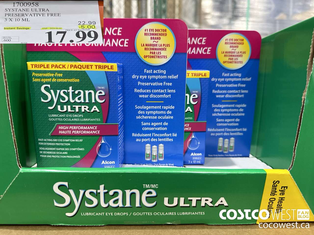 1700958 SYSTANE ULTRA PRESERVATIVE FREE 3 X 10 ML ($5.00 INSTANT SAVINGS EXPIRES ON 2024-06-02) $17.99