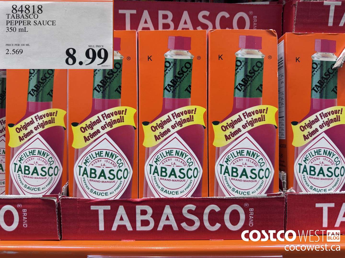 84818 TABASCO PEPPER SAUCE 350 ML $8.99