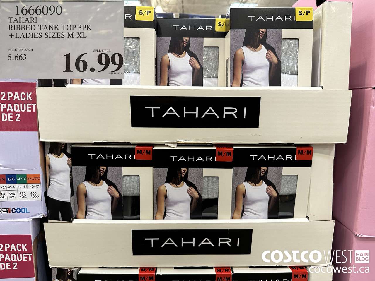 1666090 TAHARI RIBBED TANK TOP 3PK LADIES SIZES M-XL $16.99