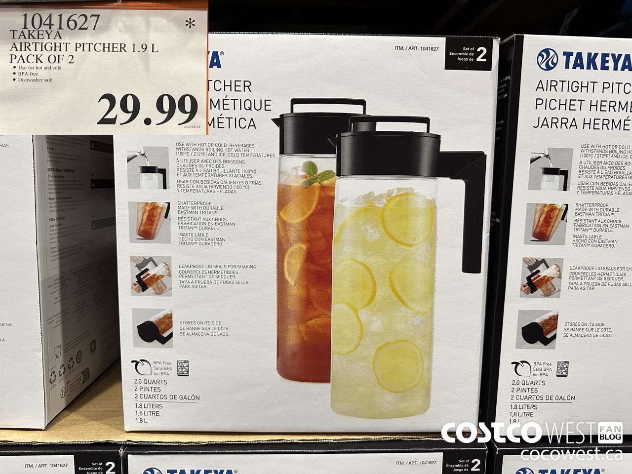 1041627 TAKEYA AIRTIGHT PITCHER 1.9L PACK OF 2 $29.99