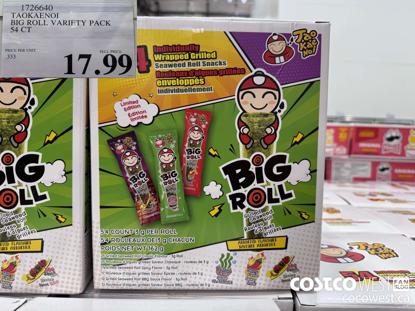 1726640 TAOKAENOI BIG ROLL VARIETY PACK 54 CT $17.99