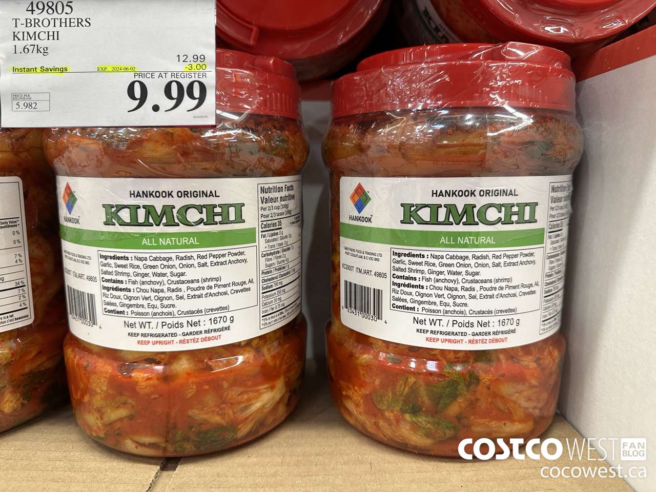49805 T-BROTHERS KIMCHI 1.67KG ($3.00 INSTANT SAVINGS EXPIRES ON 2024-06-02) $9.99