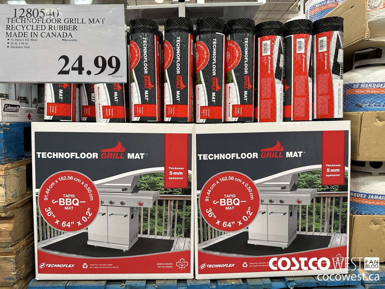 1280540 TECHNOFLOOR GRILL MAT RECYCLED RUBBER MADE IN CANADA $24.99