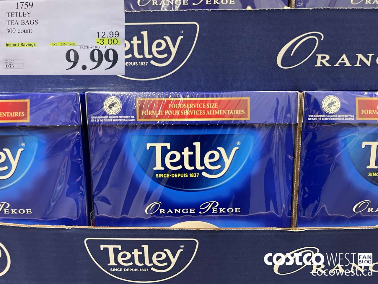 1759 TETLEY TEA BAGS 300 COUNT ($3.00 INSTANT SAVINGS EXPIRES ON 2024-05-08) $9.99