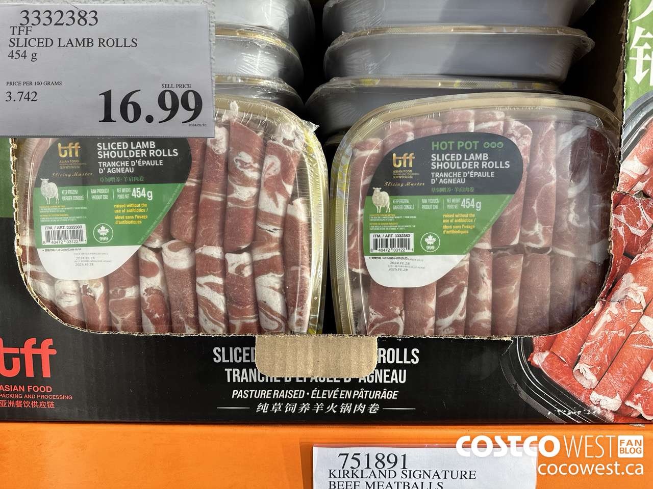 3332383 TFF SLICED LAMB ROLLS 454G $16.99