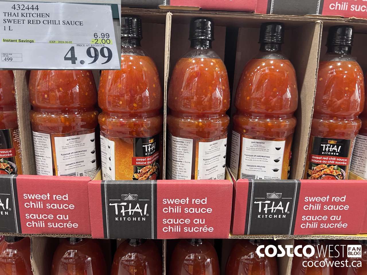 432444 THAI KITCHEN SWEET RED CHILI SAUCE 1L ($2.00 INSTANT SAVINGS EXPIRES ON 2024-06-02) $4.99