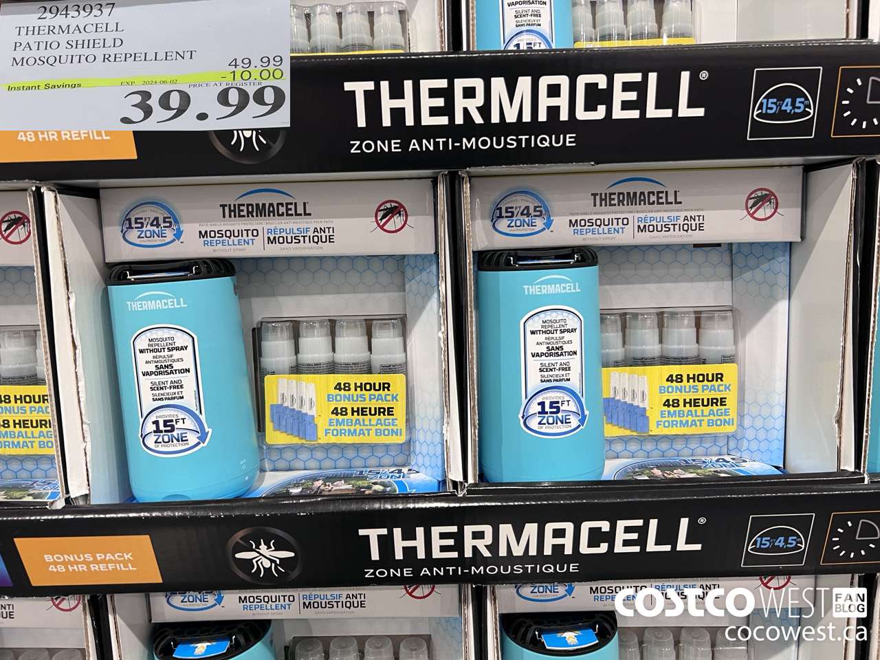 2943937 THERMACELL PATIO SHIELD MOSQUITO REPELLENT ($10.00 INSTANT SAVINGS EXPIRES ON 2024-06-02) $39.99