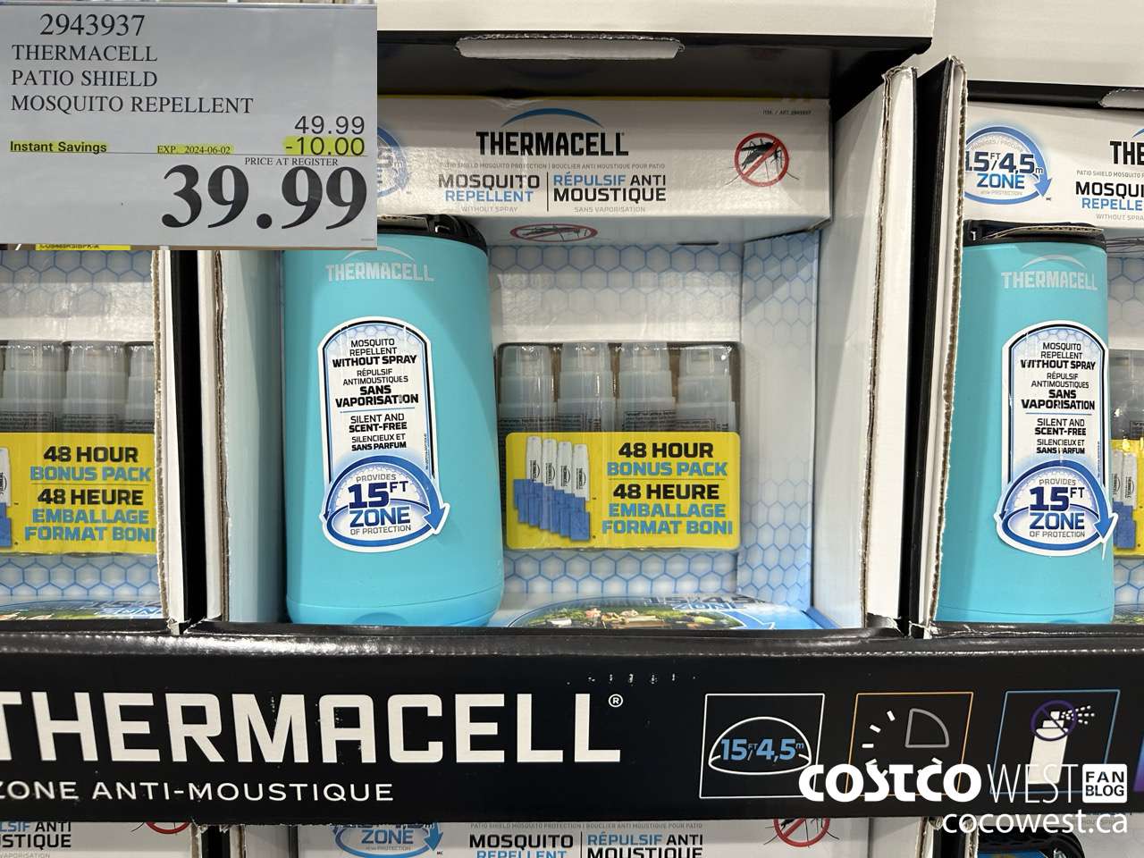 2943937 THERMACELL PATIO SHIELD MOSQUITO REPELLENT ($10.00 INSTANT SAVINGS EXPIRES ON 2024-06-02) $39.99