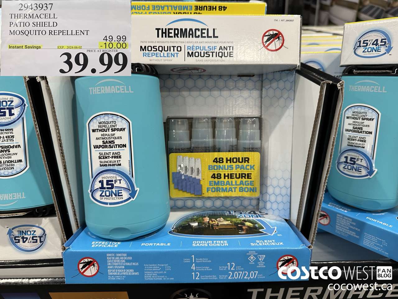 2943937 THERMACELL PATIO SHIELD MOSQUITO REPELLENT ($10.00 INSTANT SAVINGS EXPIRES ON 2024-06-02) $39.99