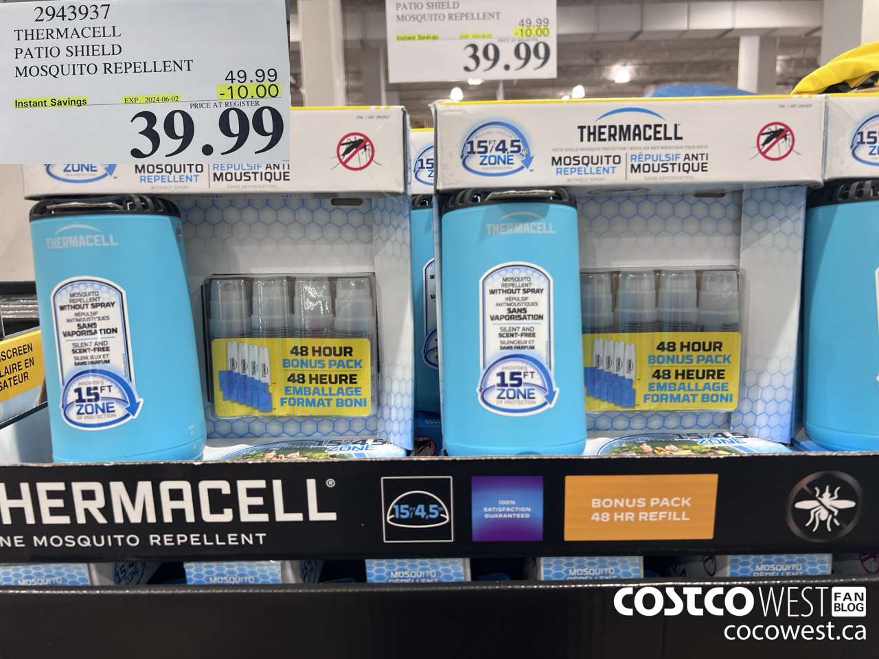 2943937 THERMACELL PATIO SHIELD MOSQUITO REPELLENT ($10.00 INSTANT SAVINGS EXPIRES ON 2024-06-02) $39.99