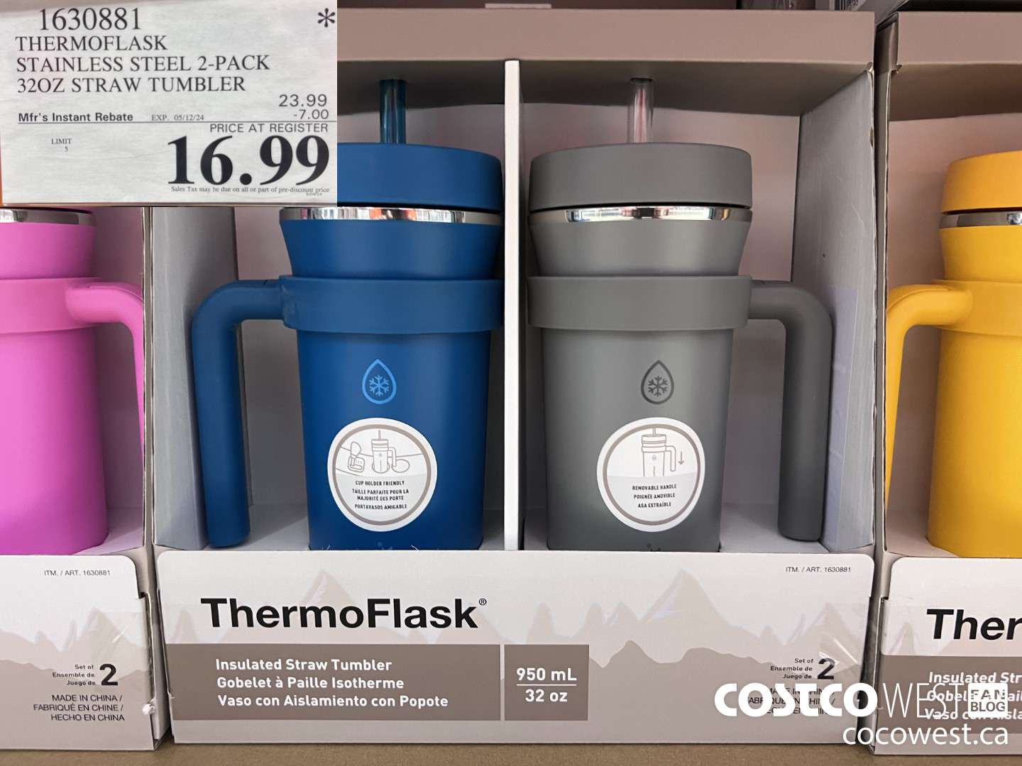 1630881 THERMOFLASK STAINLESS STEEL 2-PACK 32OZ STRAW TUMBLER ($7.00 INSTANT SAVINGS EXPIRES ON 2024-05-12) $16.99
