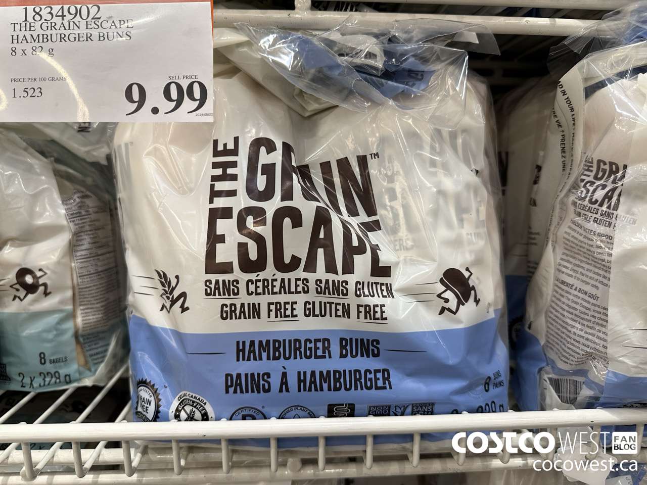 1834902 THE GRAIN ESCAPE HAMBURGER BUNS 8 X 82 G $9.99