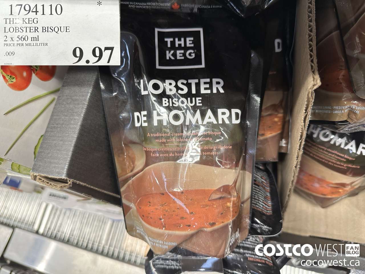 1794110 THE KEG LOBSTER BISQUE 2 X 560 ML $9.97