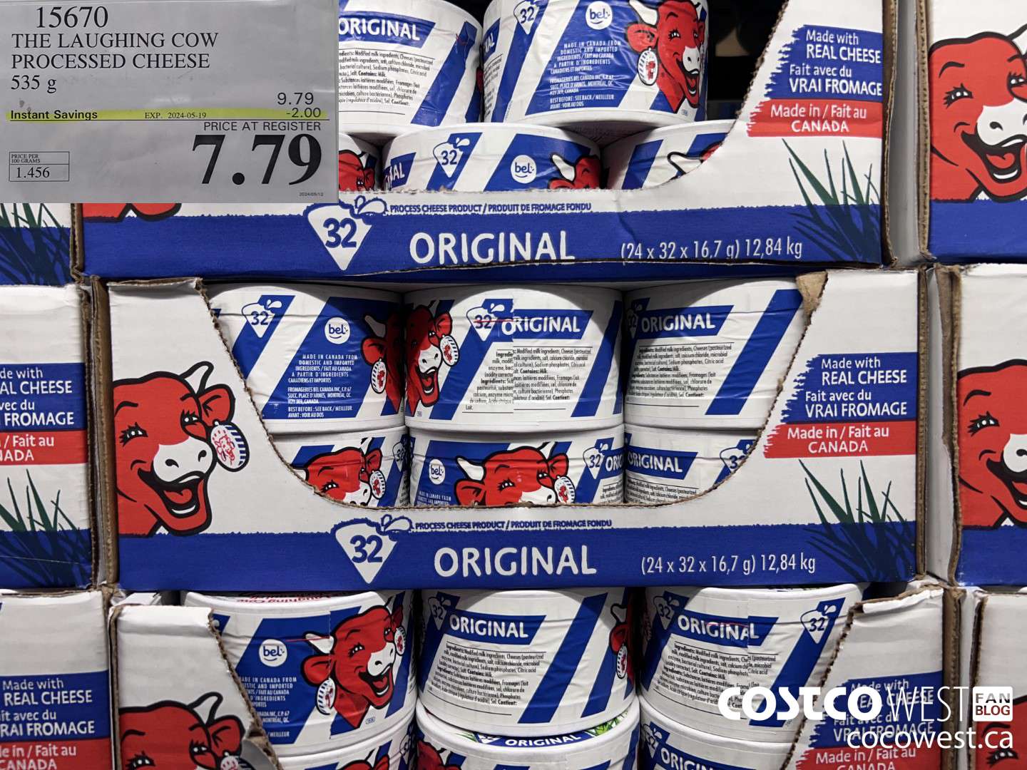 15670 THE LAUGHING COW PROCESSED CHEESE 535 g ($2.00 INSTANT SAVINGS EXPIRES ON 2024-05-19) $7.79