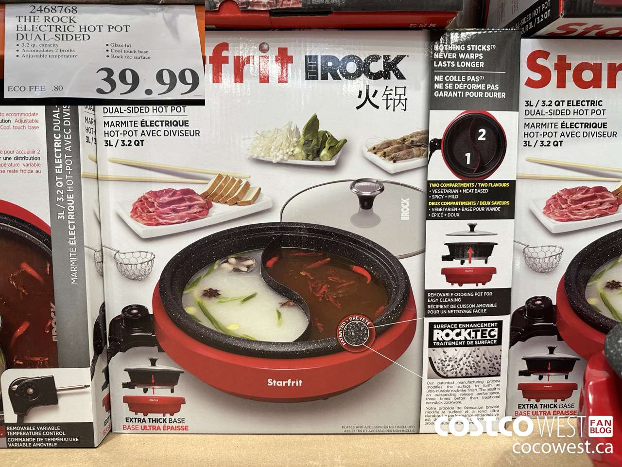 2468768 THE ROCK ELECTRIC HOT POT DUAL-SIDED $39.99