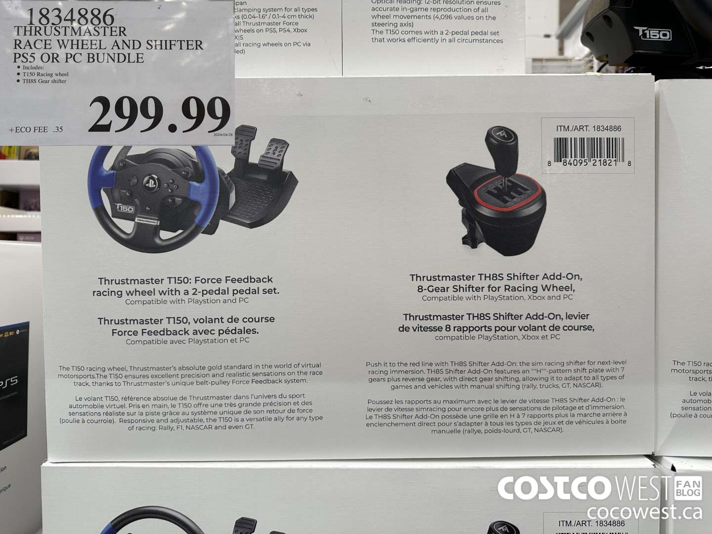 1834886 THRUSTMASTER RACE WHEEL AND SHIFTER PS5 OR PC BUNDLE $299.99