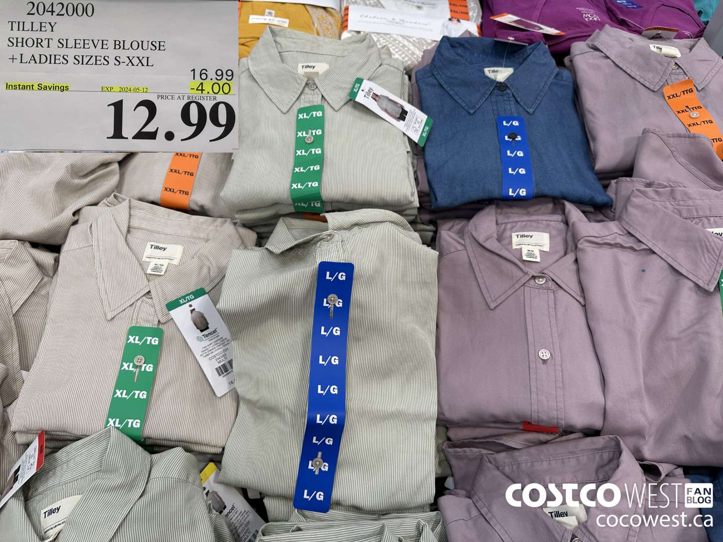 2042000 TILLEY SHORT SLEEVE BLOUSE LADIES SIZES S-XXL ($4.00 INSTANT SAVINGS EXPIRES ON 2024-05-05) $12.99