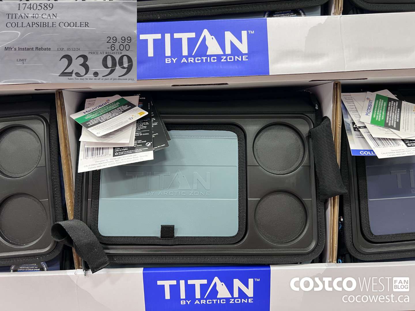 1740589 TITAN 40-CAN COLLAPSIBLE COOLER ($6.00 INSTANT SAVINGS EXPIRES ON 2024-05-12) $23.99