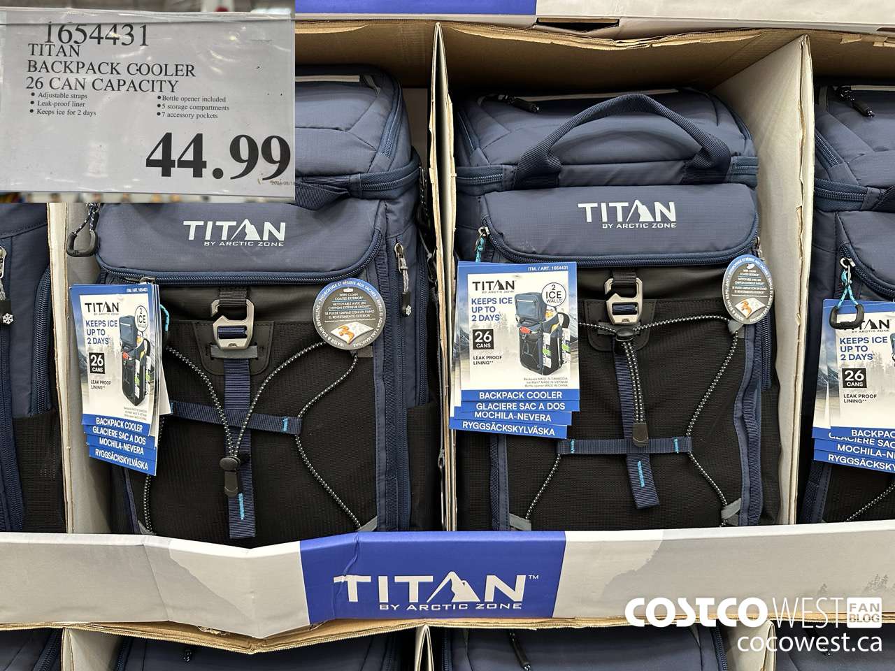 1654431 TITAN BACKPACK COOLER 26 CAN CAPACITY  $44.99