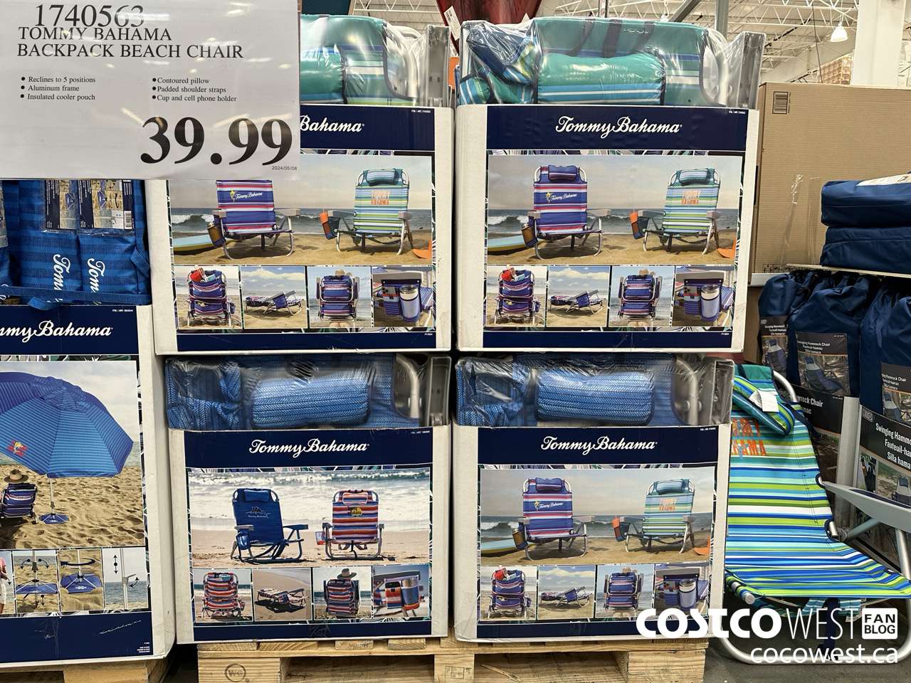 1740563 TOMMY BAHAMA BACKPACK BEACH CHAIR $39.99