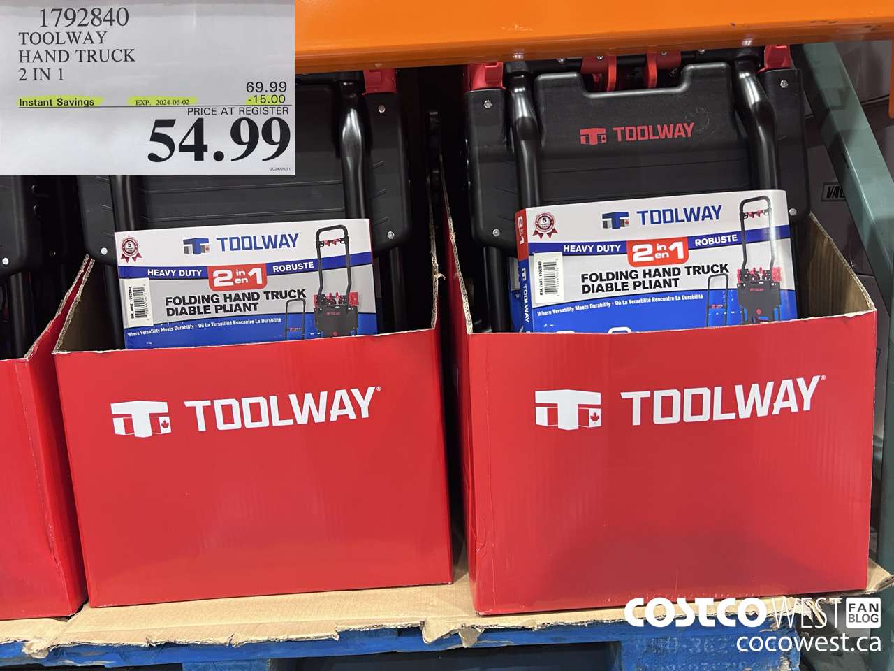 1792840 TOOLWAY HAND TRUCK 2 IN 1 ($15.00 INSTANT SAVINGS EXPIRES ON 2024-06-02) $54.99