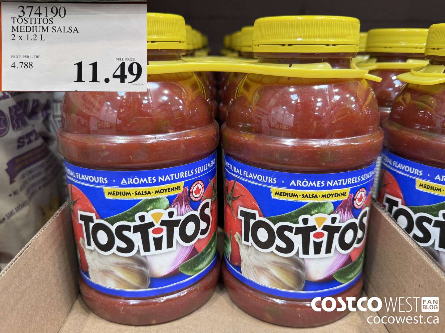 374190 TOSTITOS MEDIUM SALSA 2 X 1.2 L $11.49