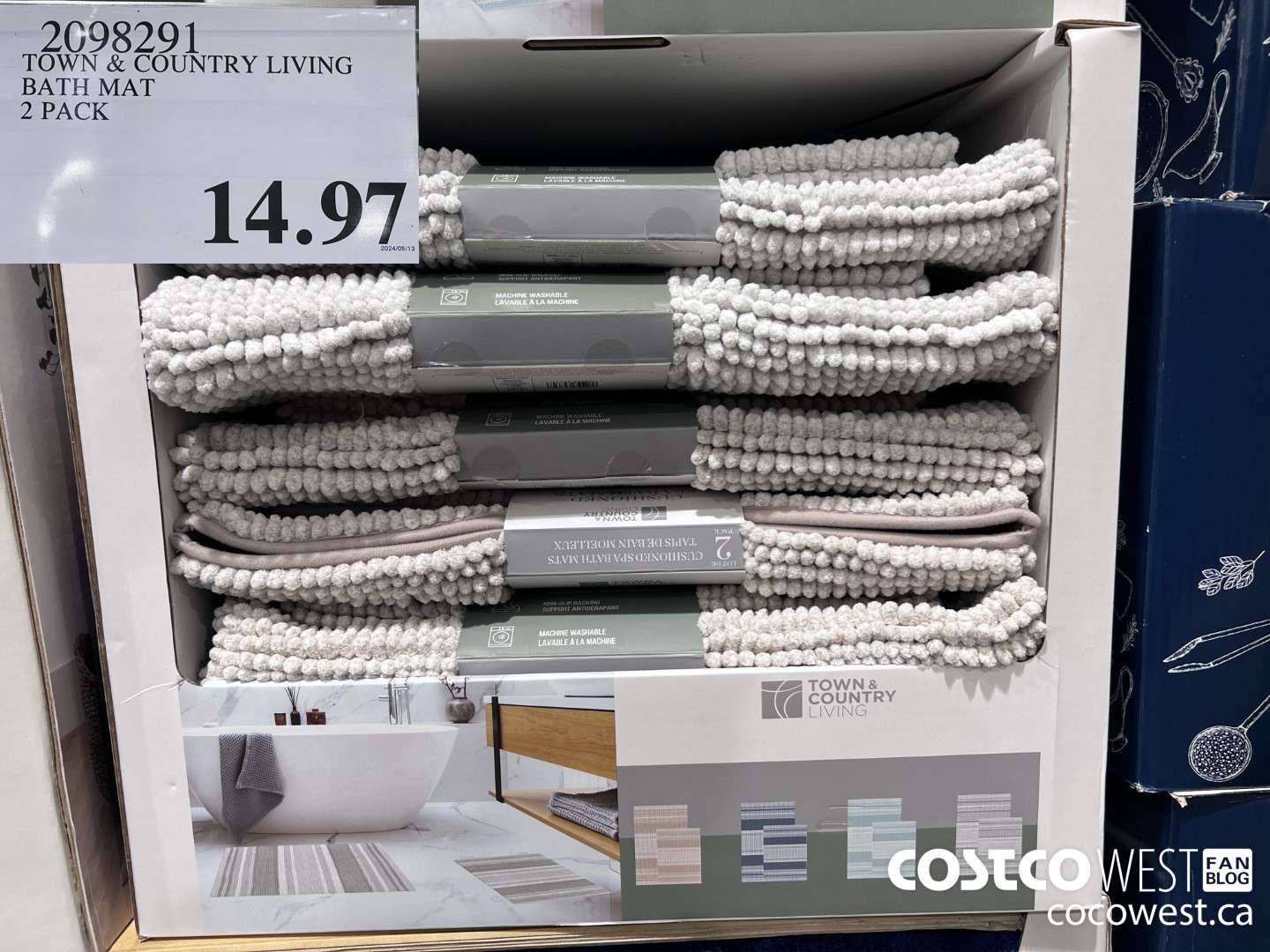 2098291 TOWN & COUNTRY LIVING BATH MAT 2 PACK $14.97